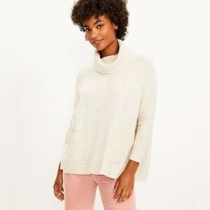 Flecked Pocket Poncho Sweater